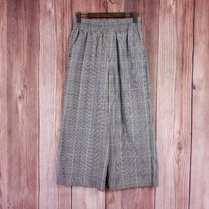 Madewell Womens Medium Carley Wide Leg Pants in Plaid Pull On NG530